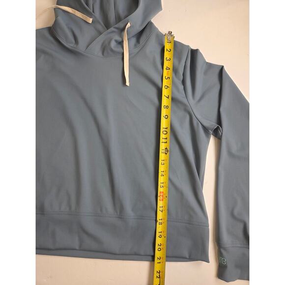 Albion Teal Blue Hoodie Crop Sweatshirt Medium Athleisure Athletic - Picture 5 of 6